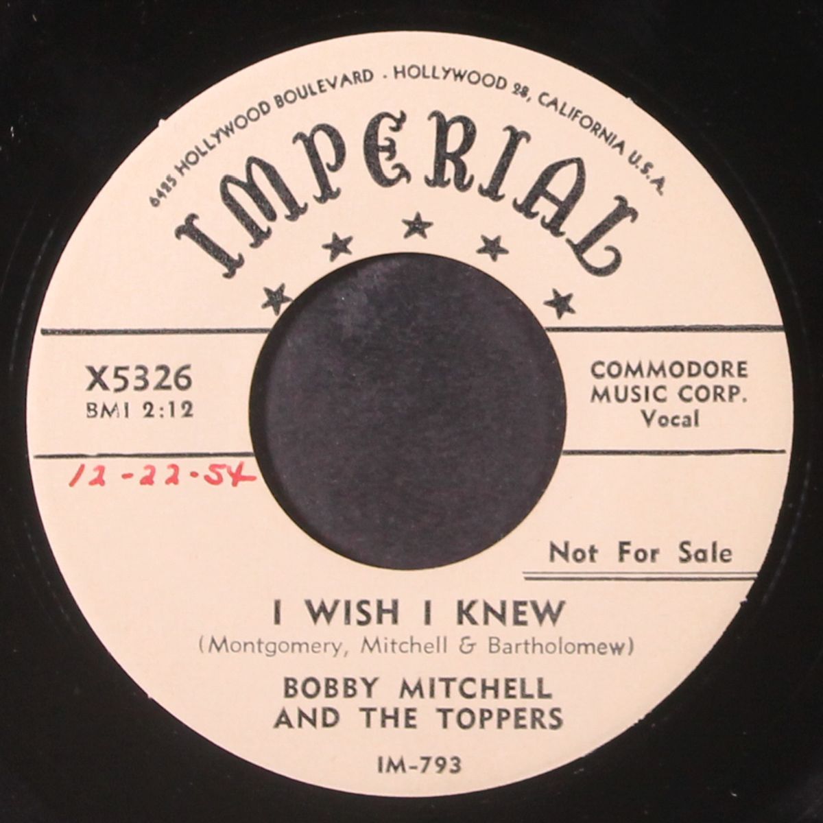 nothing sweet as you / i wish i knew by BOBBY MITCHELL & TOPPERS
