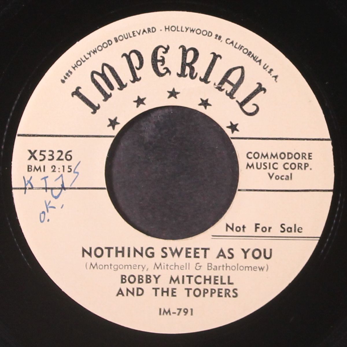nothing sweet as you / i wish i knew by BOBBY MITCHELL & TOPPERS