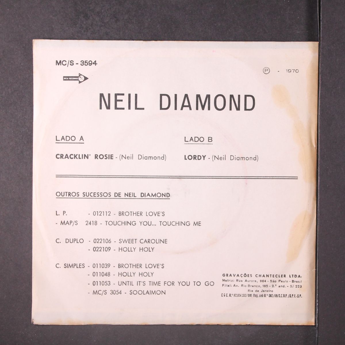 cracklin' rosie by NEIL DIAMOND