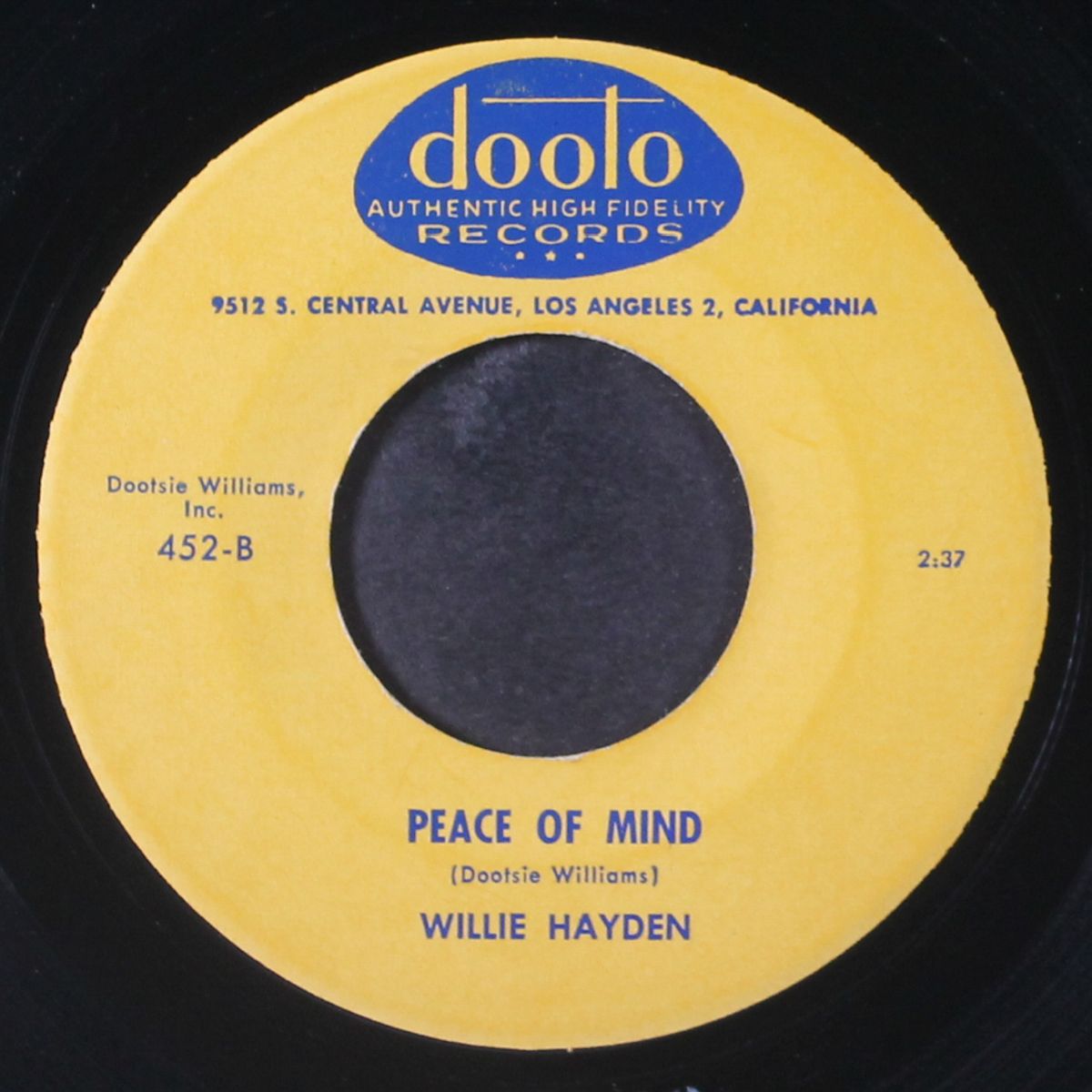turn the hi-fi down / peace of mind by WILLIE HAYDEN