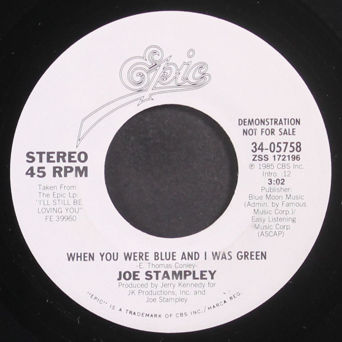 when you were blue and i was green / same by JOE STAMPLEY