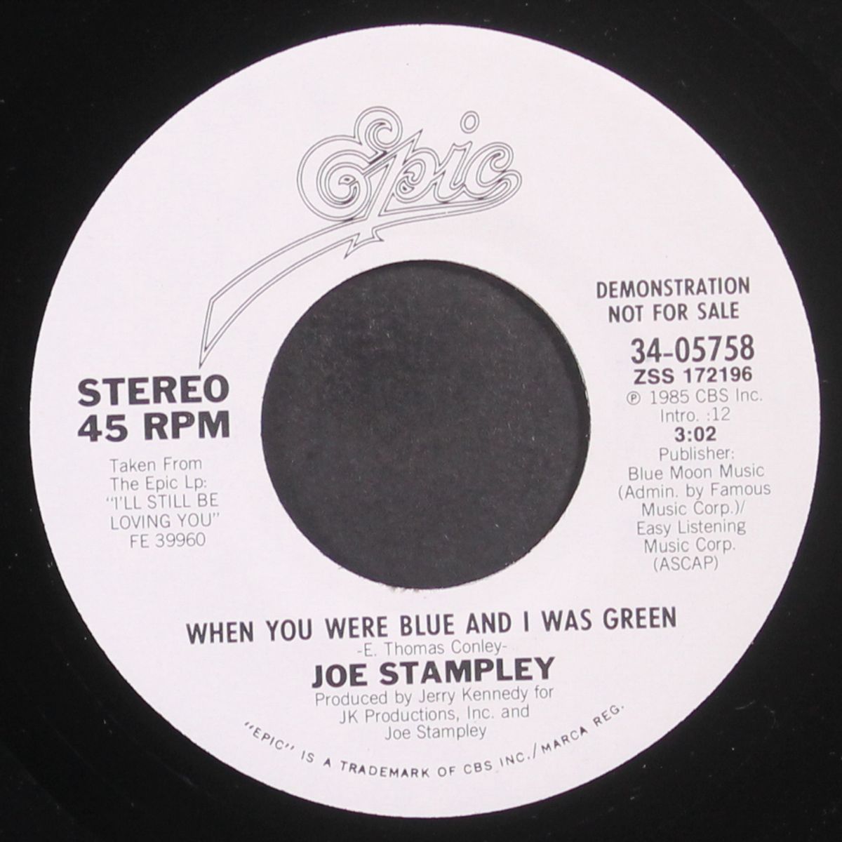 when you were blue and i was green / same by JOE STAMPLEY