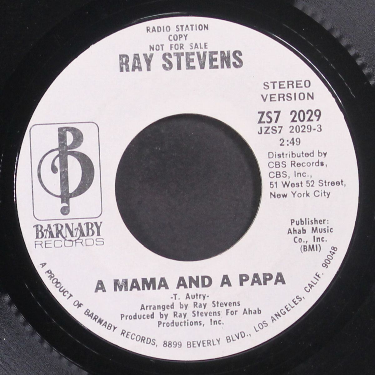 a mama and a papa / mono by RAY STEVENS