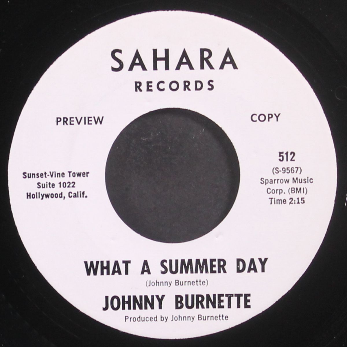 what a summer day / fountain of love by JOHNNY BURNETTE