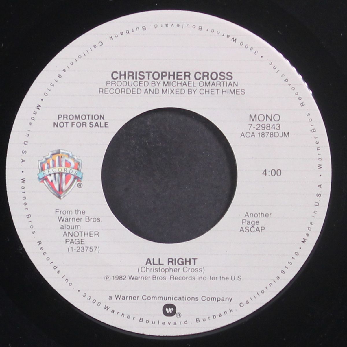 all right / mono by CHRISTOPHER CROSS