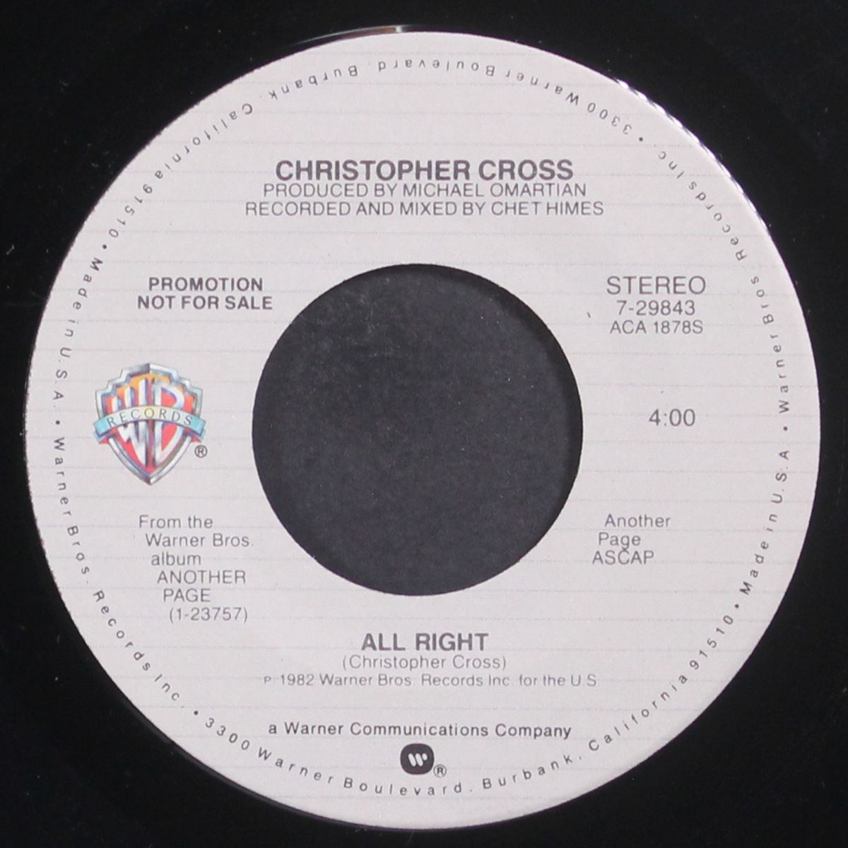 all right / mono by CHRISTOPHER CROSS