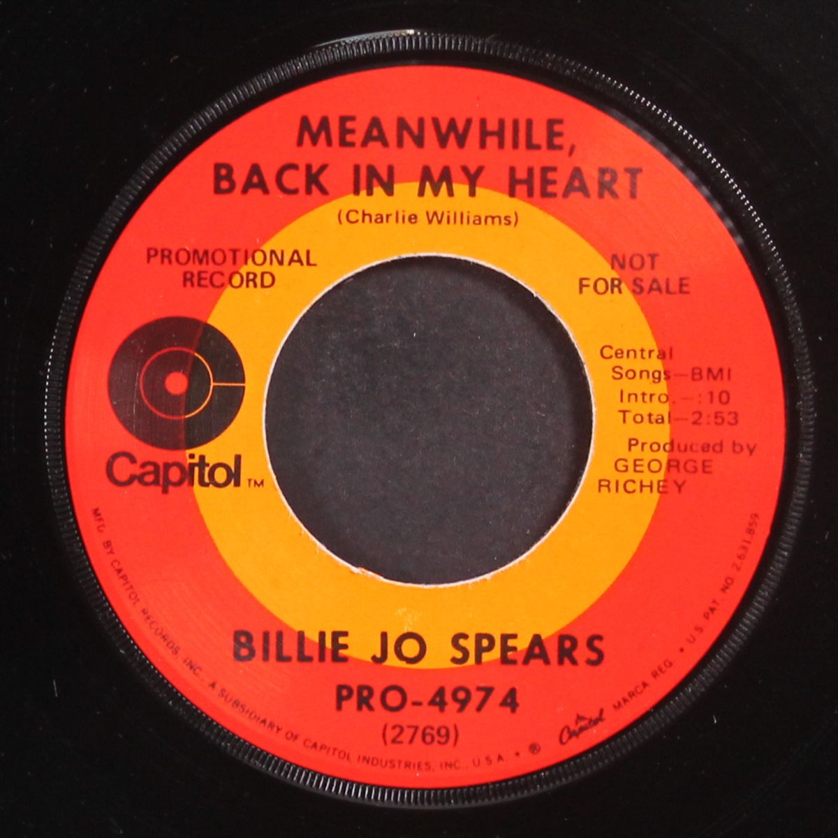 meanwhile, back in my heart by BILLIE JO SPEARS