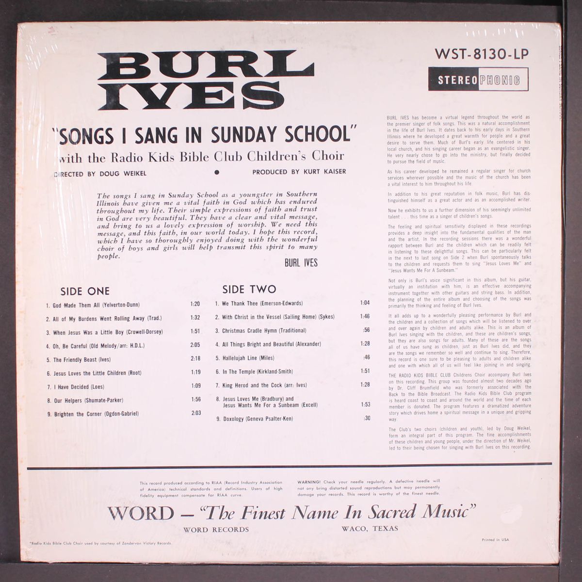 songs i sang in sunday school by BURL IVES