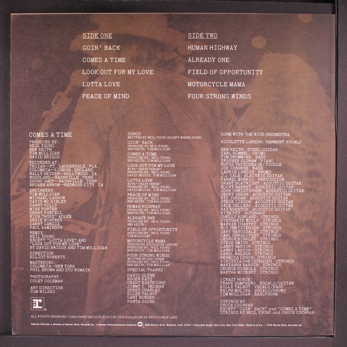comes a time by NEIL YOUNG