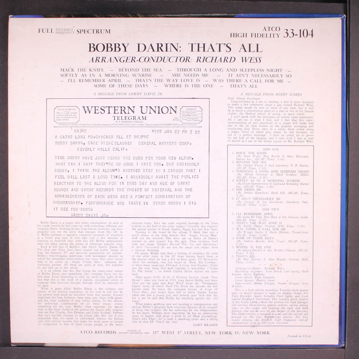 that's all by BOBBY DARIN