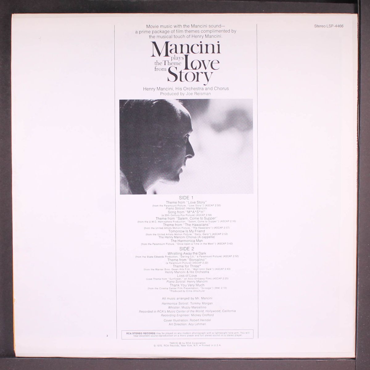 plays the theme from love story by HENRY MANCINI