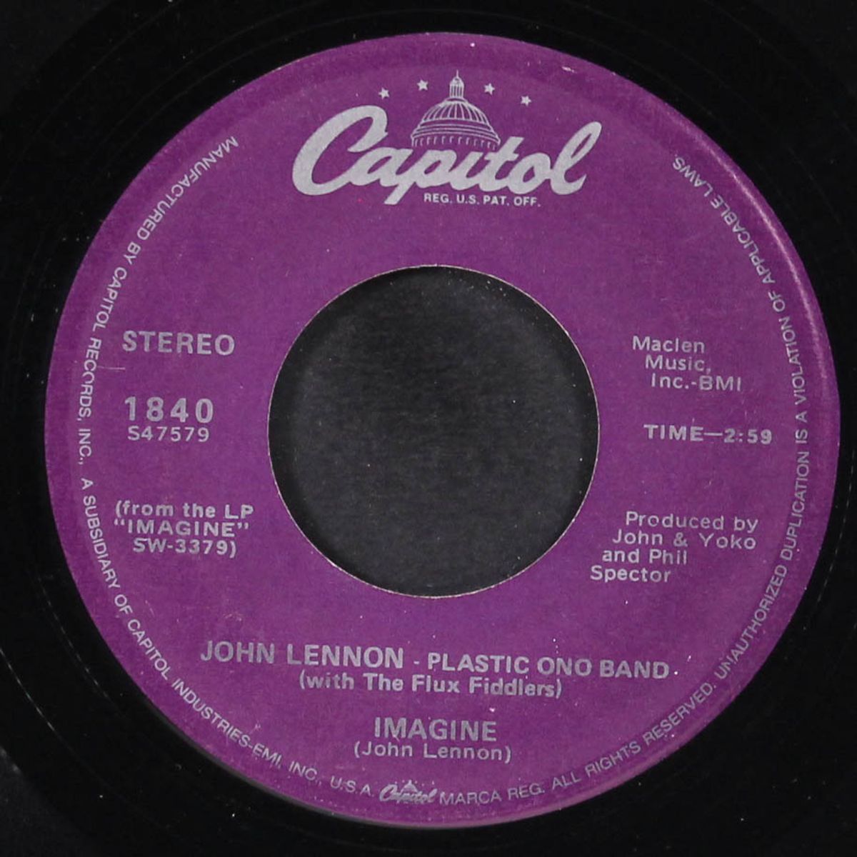 imagine / it's so hard by JOHN LENNON