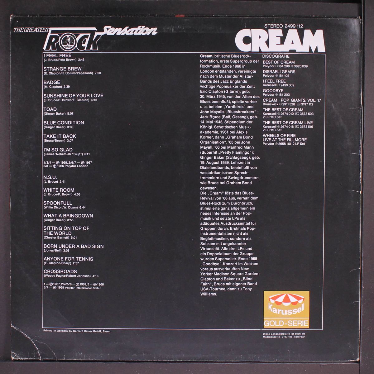 greatest rock sensation by CREAM
