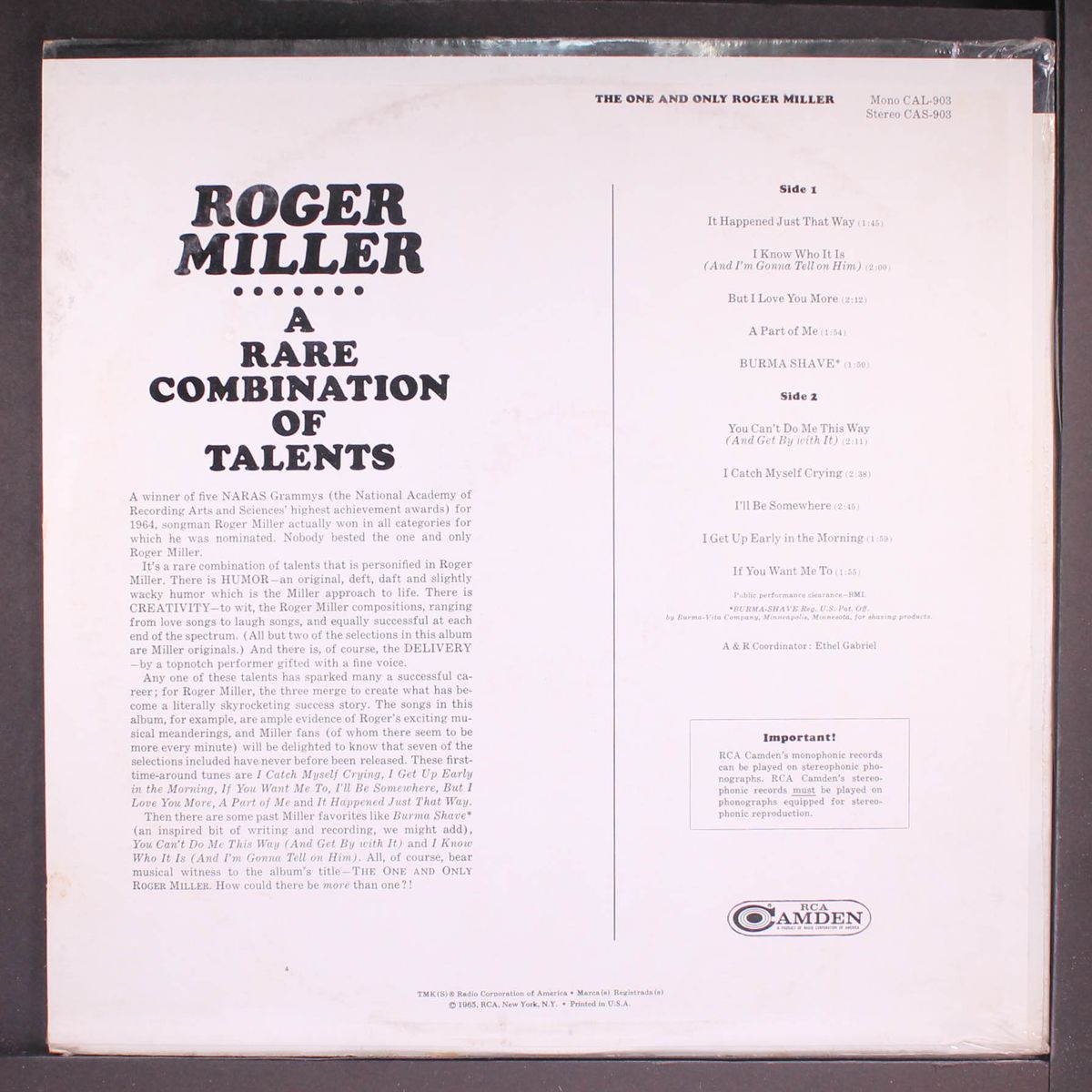 the one and only roger miller by ROGER MILLER