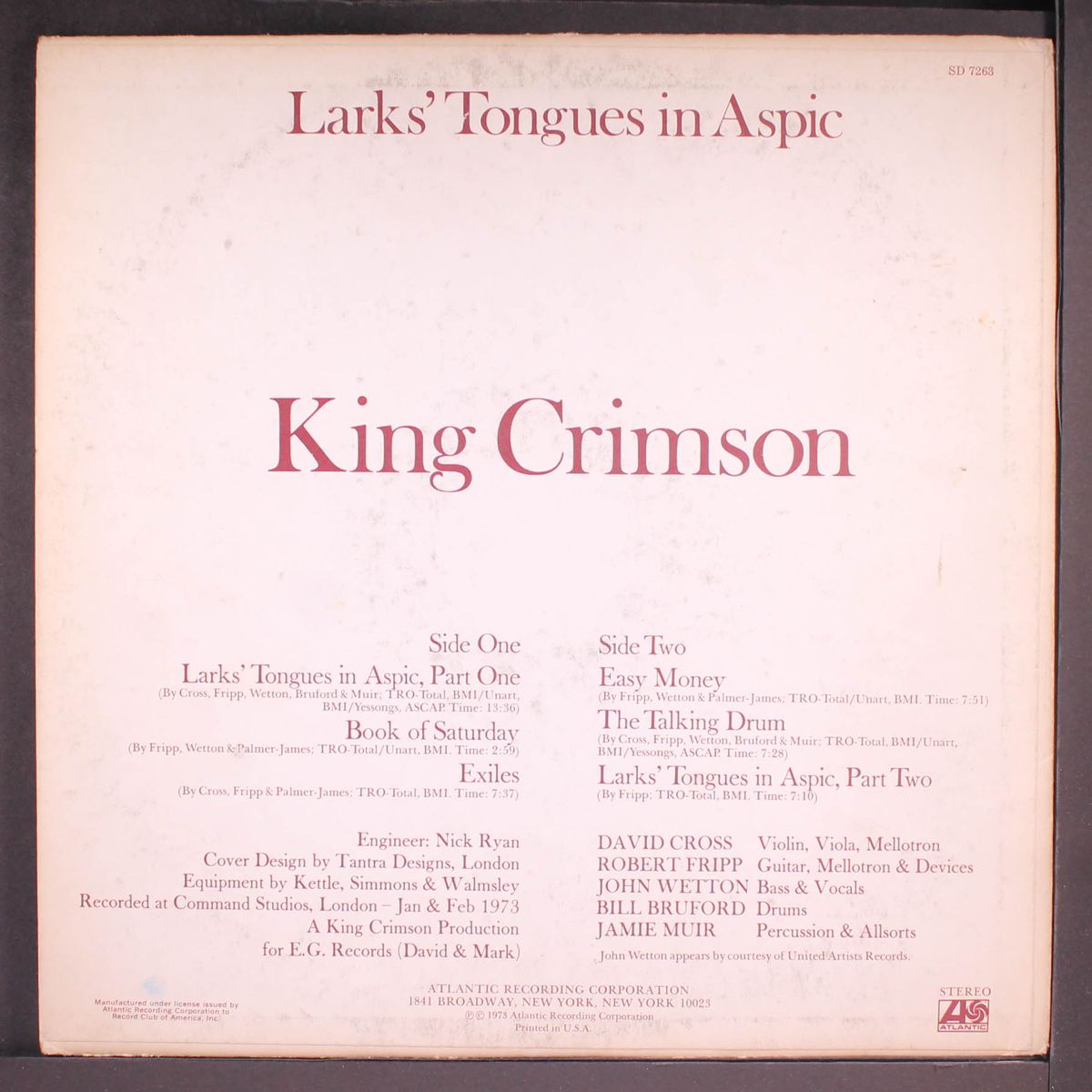 larks' tongues in aspic by KING CRIMSON