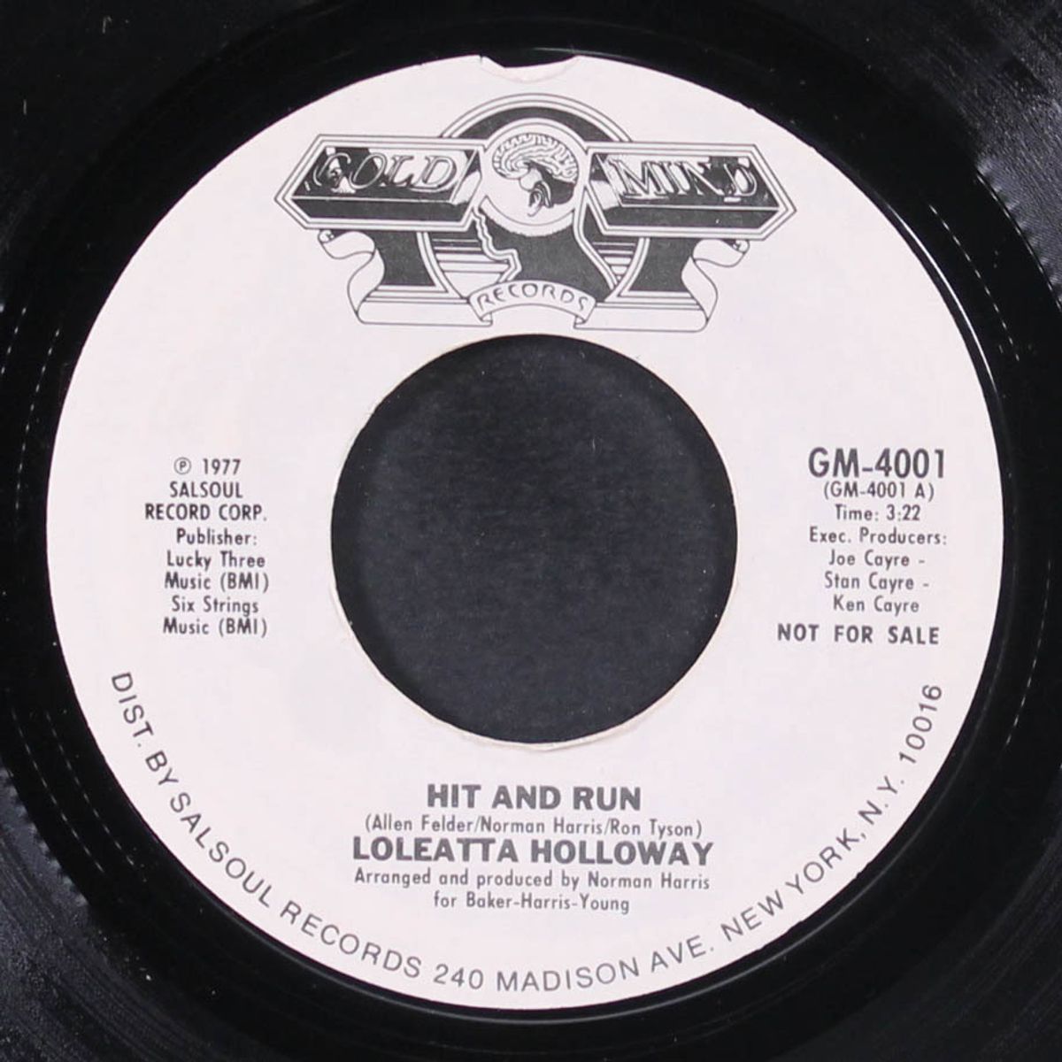 hit and run / is it just a man's way by LOLEATTA HOLLOWAY