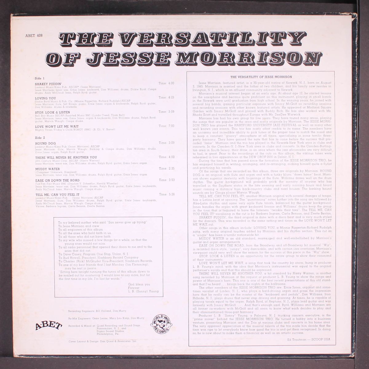 the versatility of... by JESSE MORRISON