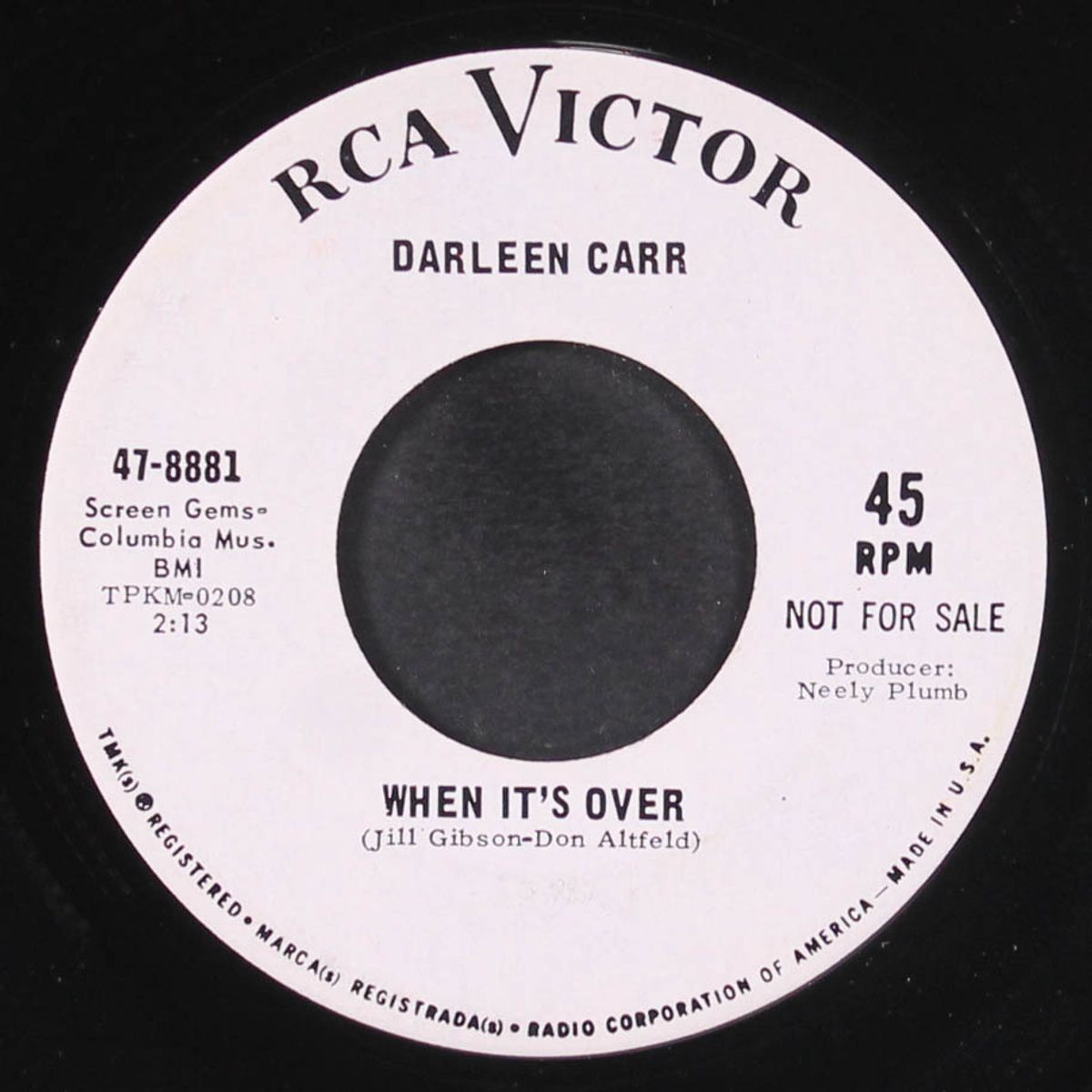 anybody's girl / when it's over by DARLEEN CARR