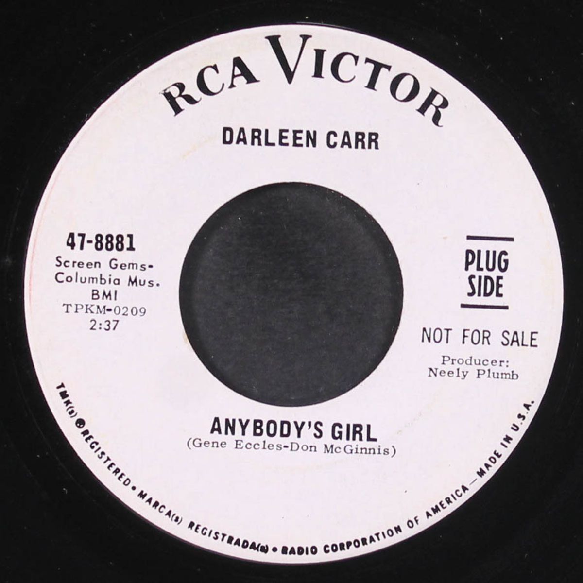 anybody's girl / when it's over by DARLEEN CARR
