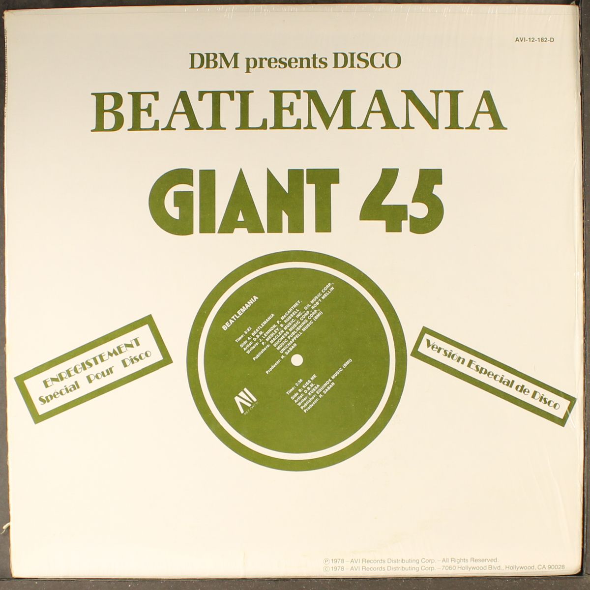 beatlemania / i got to be myself by D.B.M.