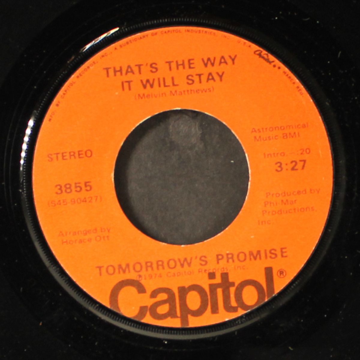 that's the way it will stay / the only one for me by TOMORROW'S PROMISE