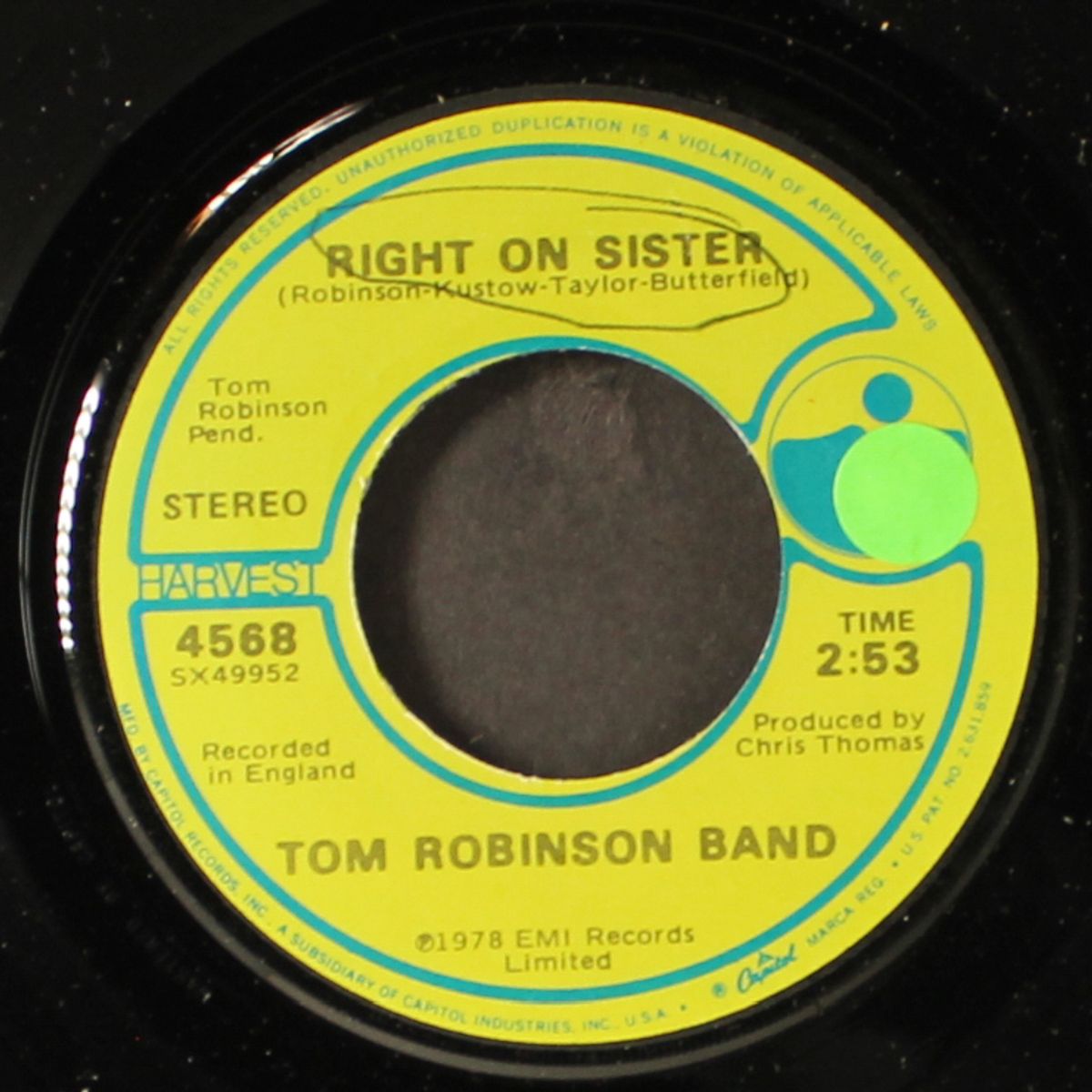 right on sister / glad to be gay by TOM ROBINSON BAND