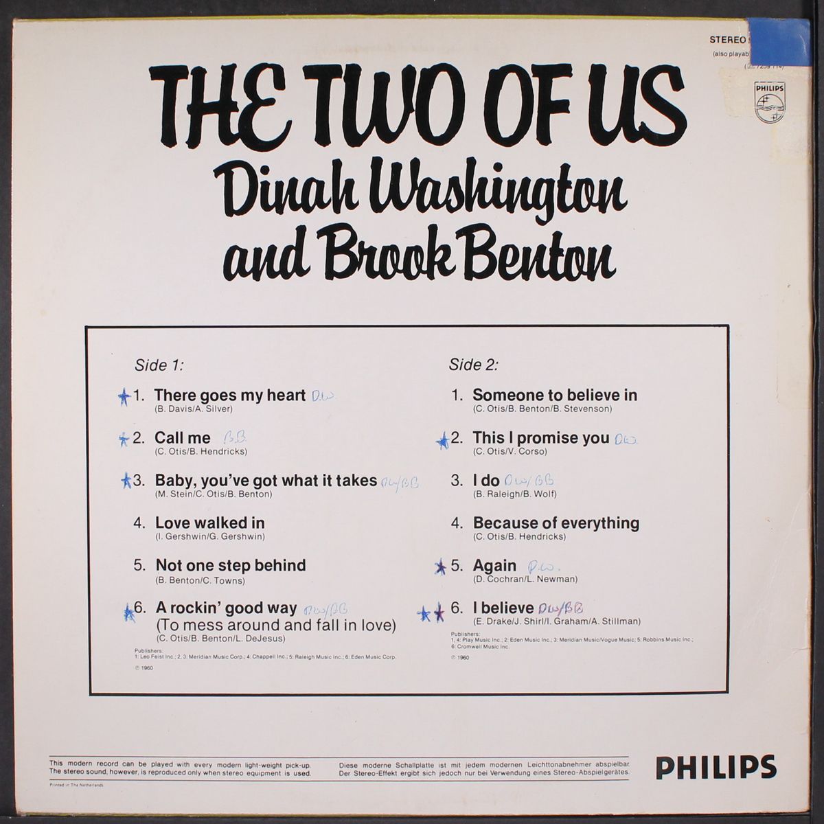 two of us by DINAH WASHINGTON & BROOK BENTON