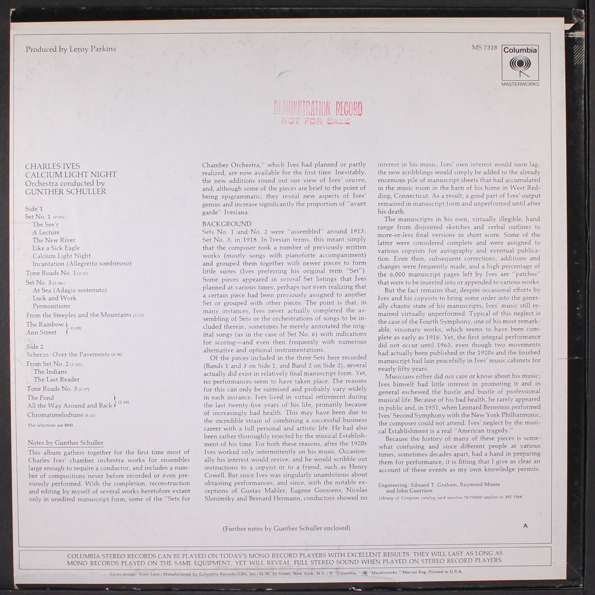 ives: seven first recordings by GUNTHER SCHULLER