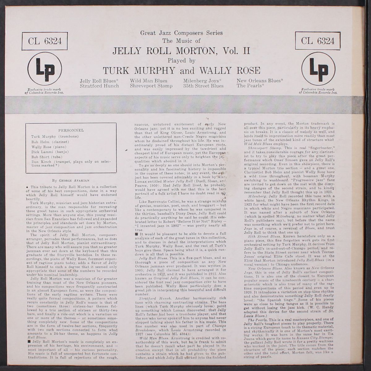the music of jelly roll morton by TURK MURPHY & WALLY ROSE