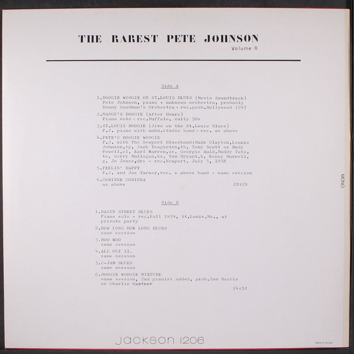 the rarest, vol. .2 by PETE JOHNSON
