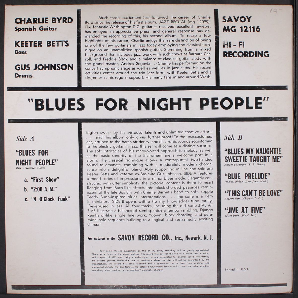 blues for night people by CHARLIE BYRD