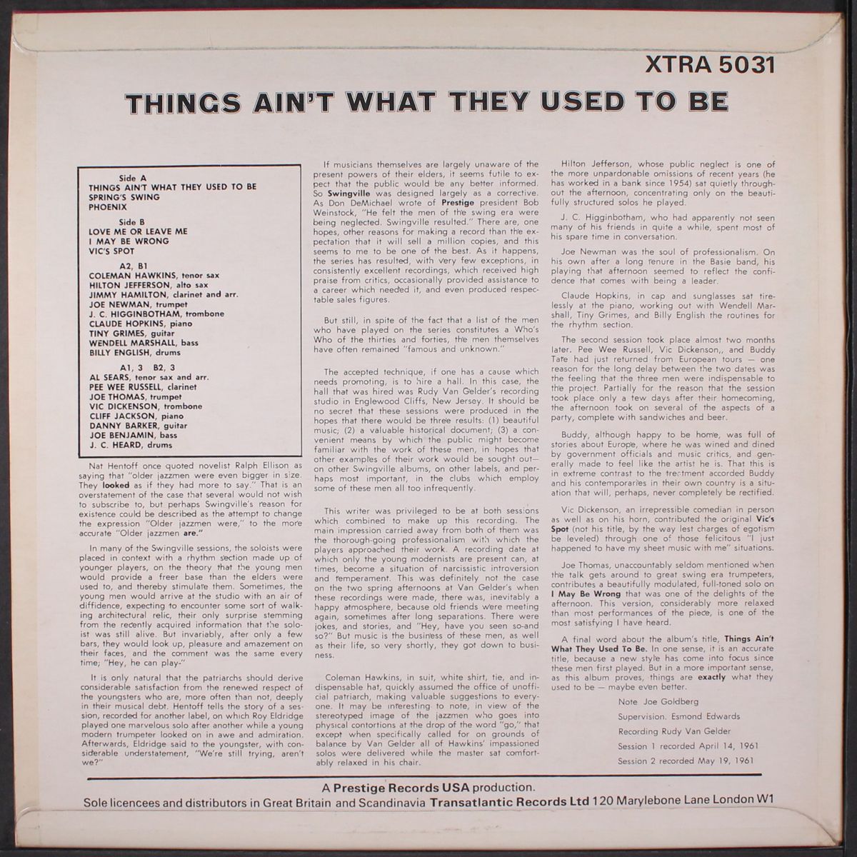 things ain't what they used to be by COLEMAN HAWKINS