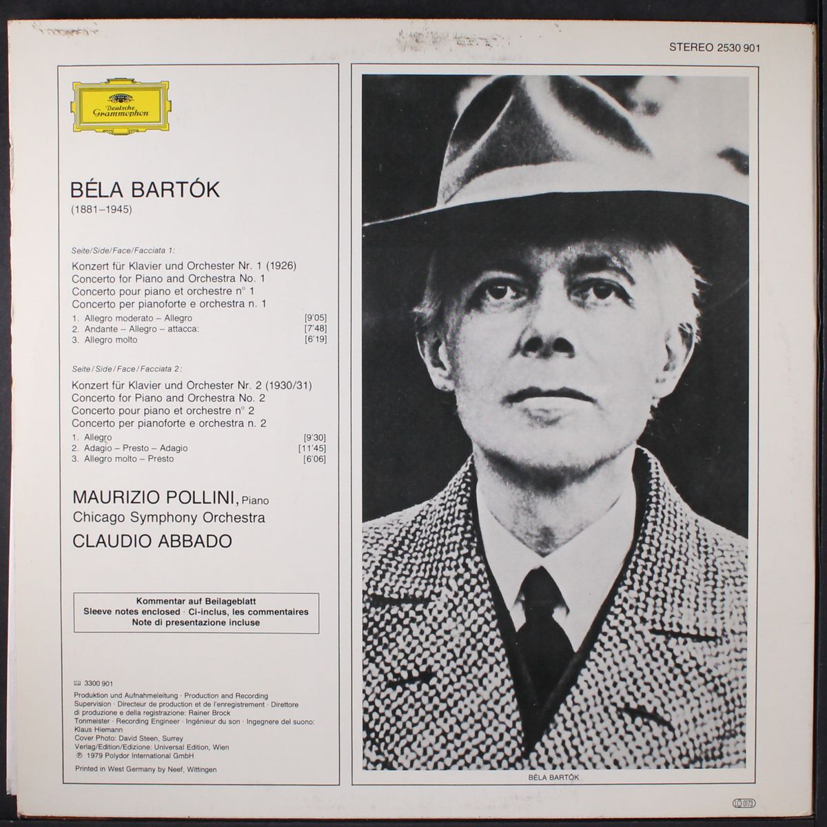 bartok: klavierkonzerte, piano concertos 1 & 2 by MAURIZIO POLLINI