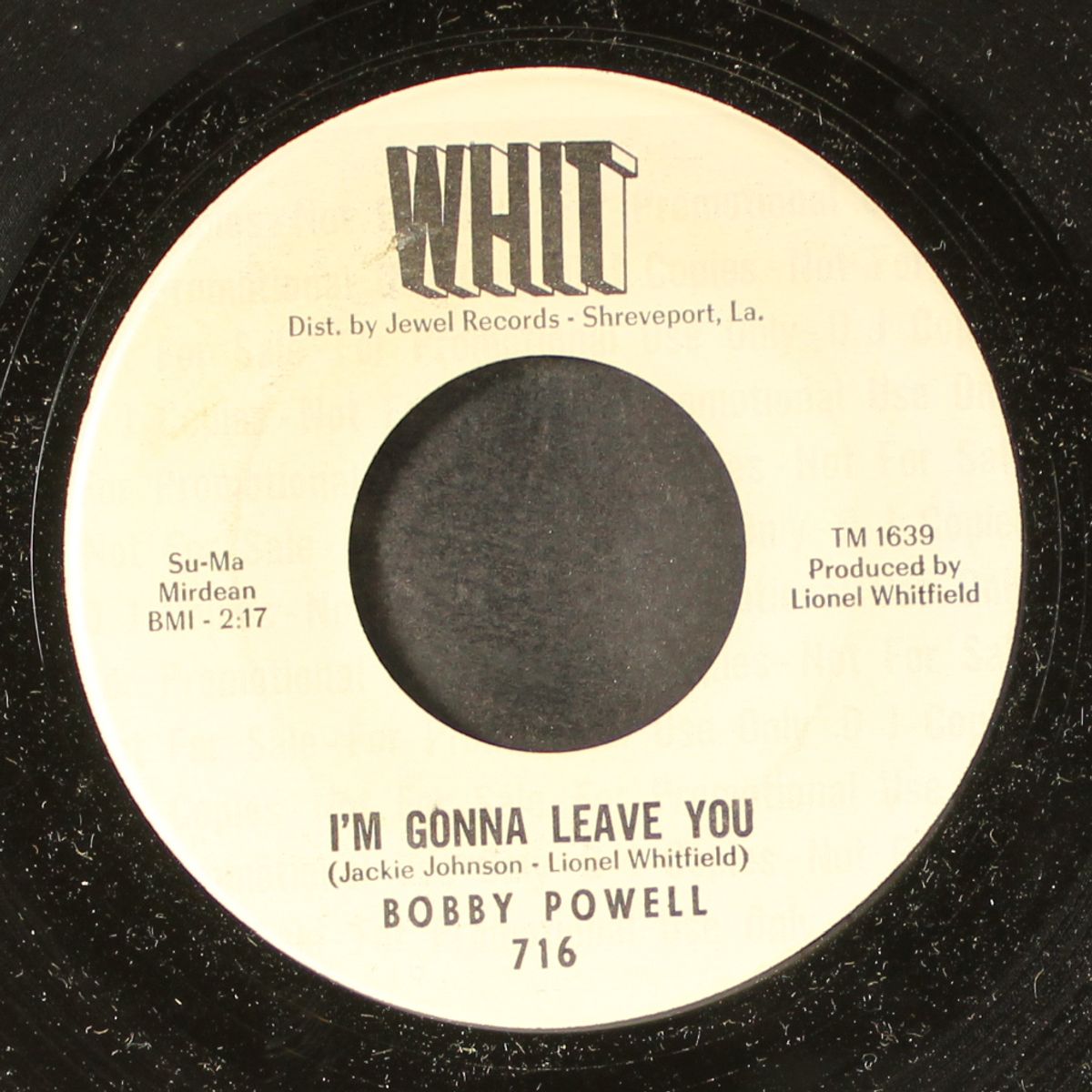 i'm gonna leave you / hold my hand by BOBBY POWELL