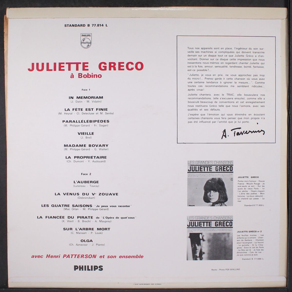 a bobino by JULIETTE GRECO