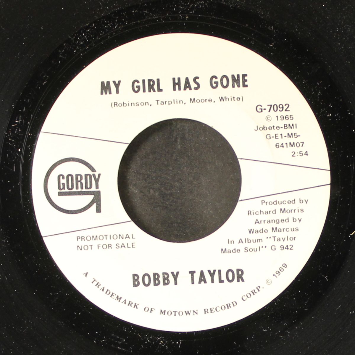 my girl has gone / it should have been me loving her by BOBBY TAYLOR