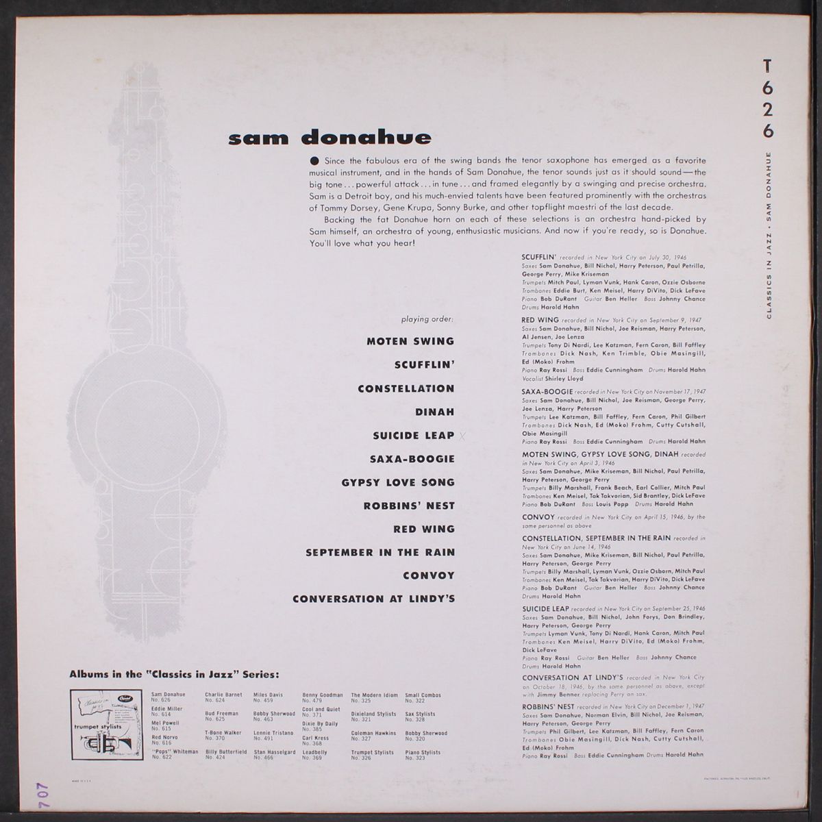 classics in jazz by SAM DONAHUE