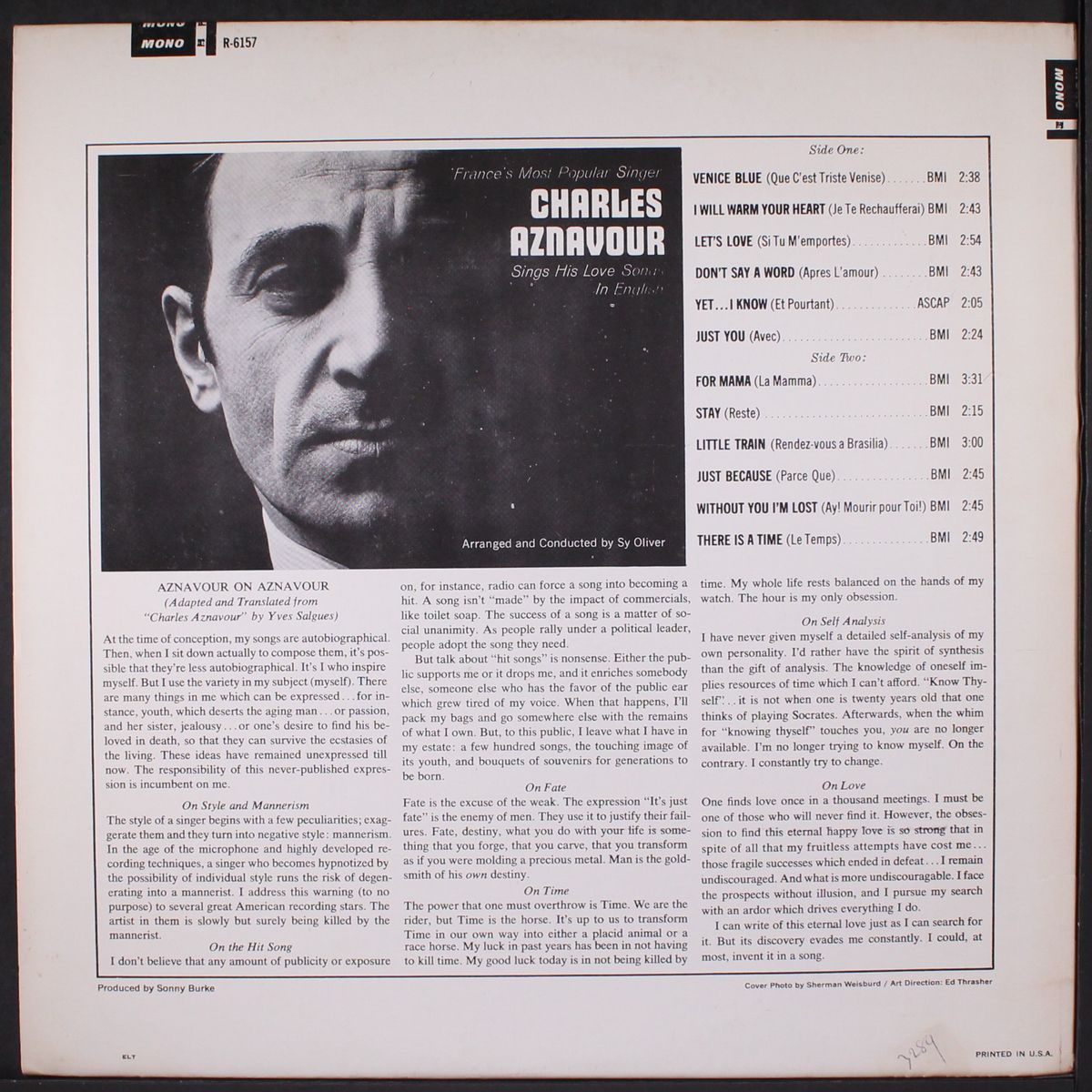 his love songs in english by CHARLES AZNAVOUR