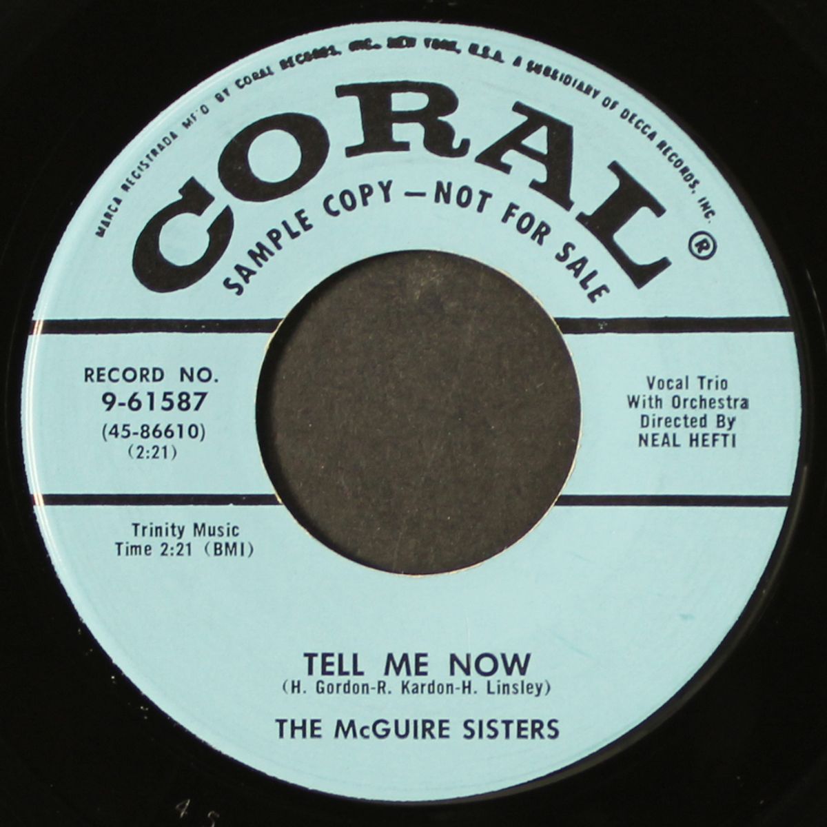missing / tell me now by MCGUIRE SISTERS