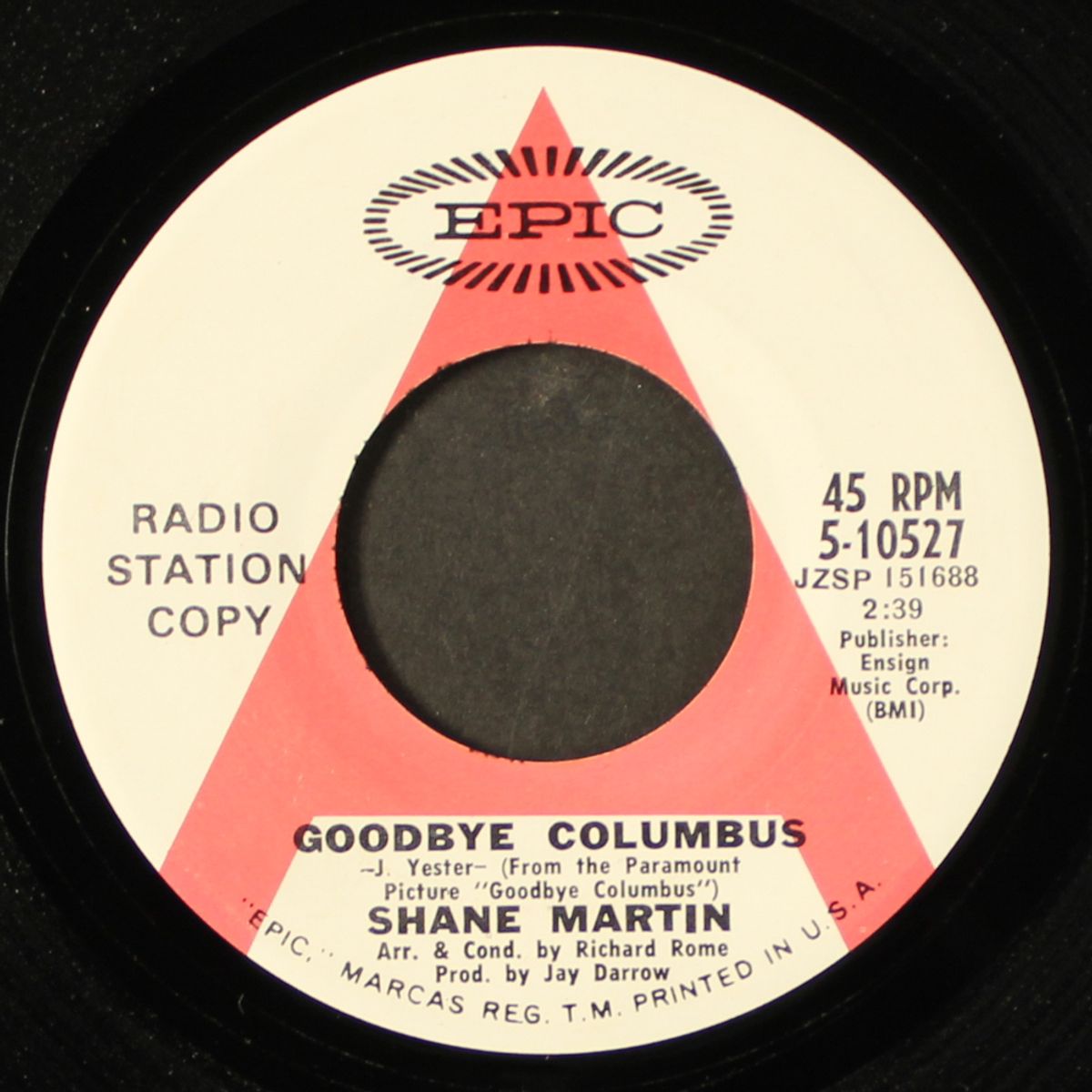 goodbye columbus by SHANE MARTIN