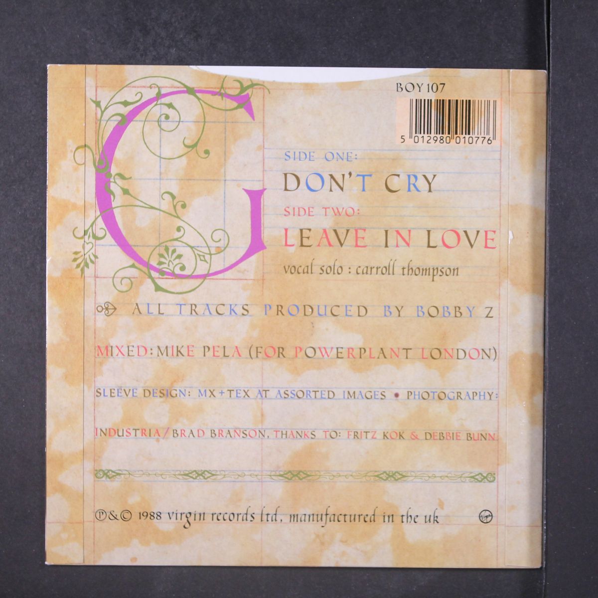 don't cry by BOY GEORGE