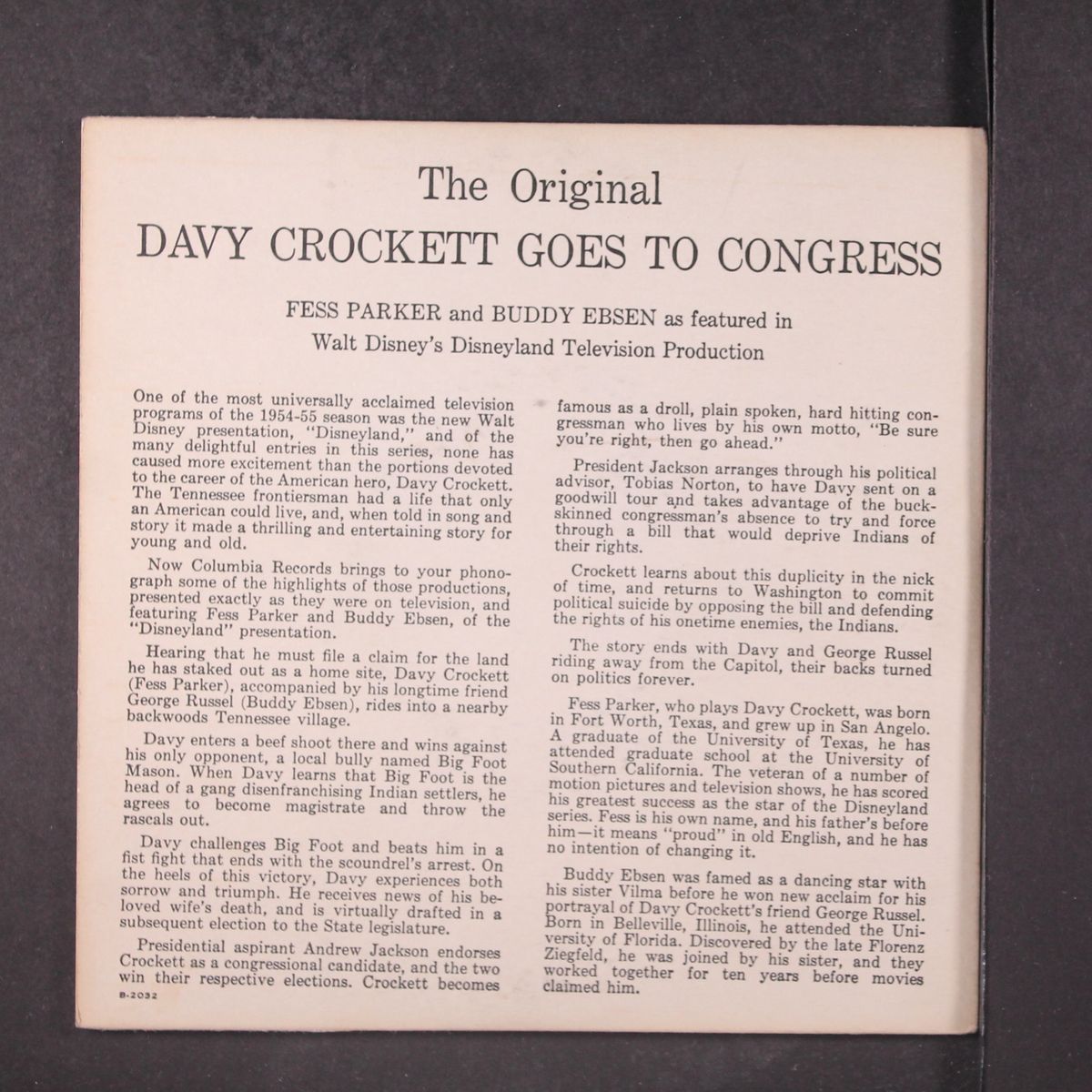 davy crockett goes to congress by FESS PARKER