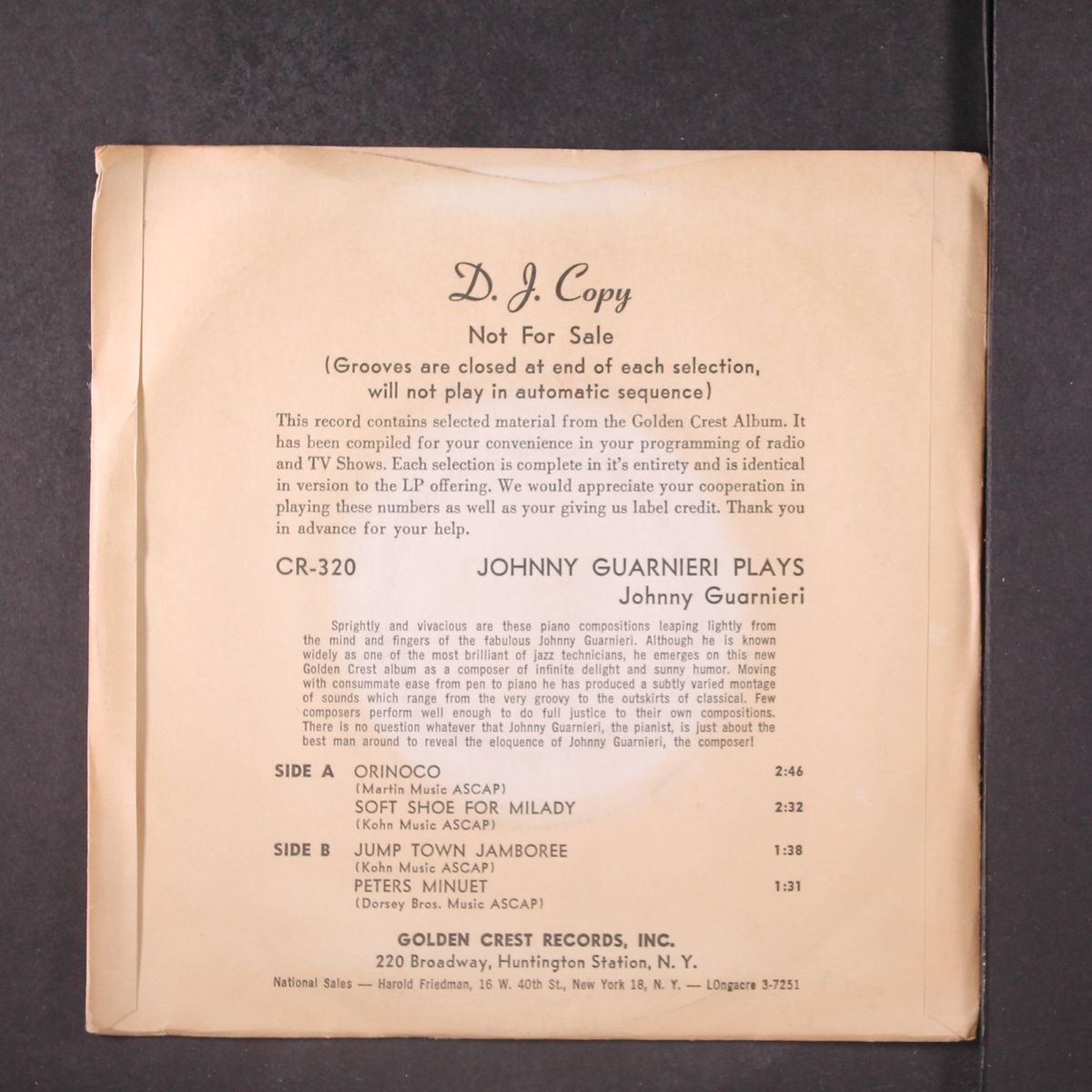 plays johnny guarnieri by JOHNNY GUARNIERI