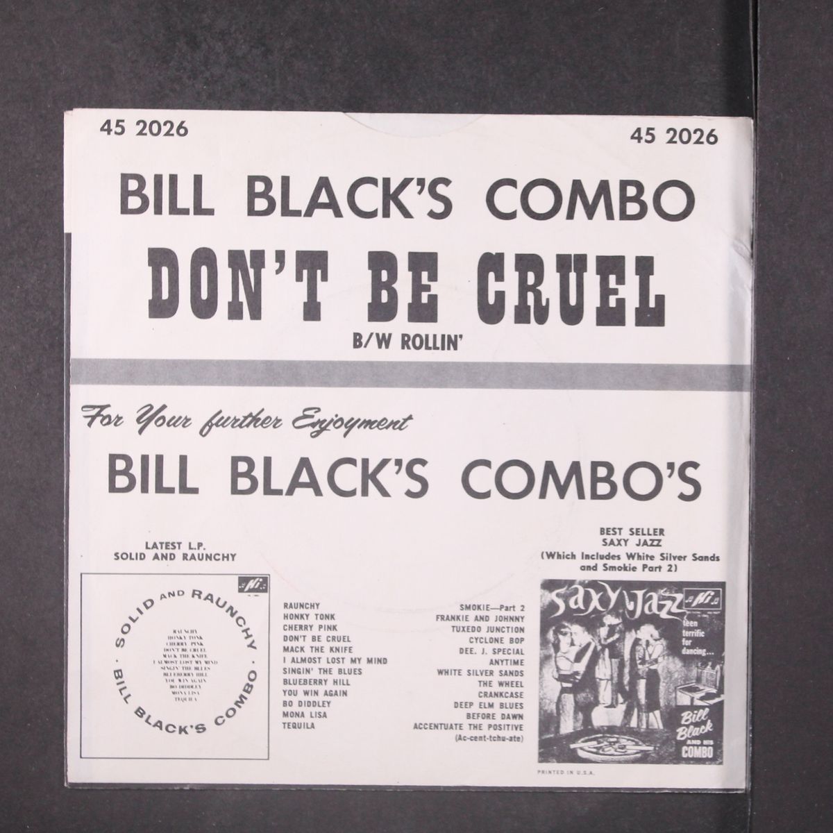 don't be cruel / rollin' by BILL BLACK'S COMBO