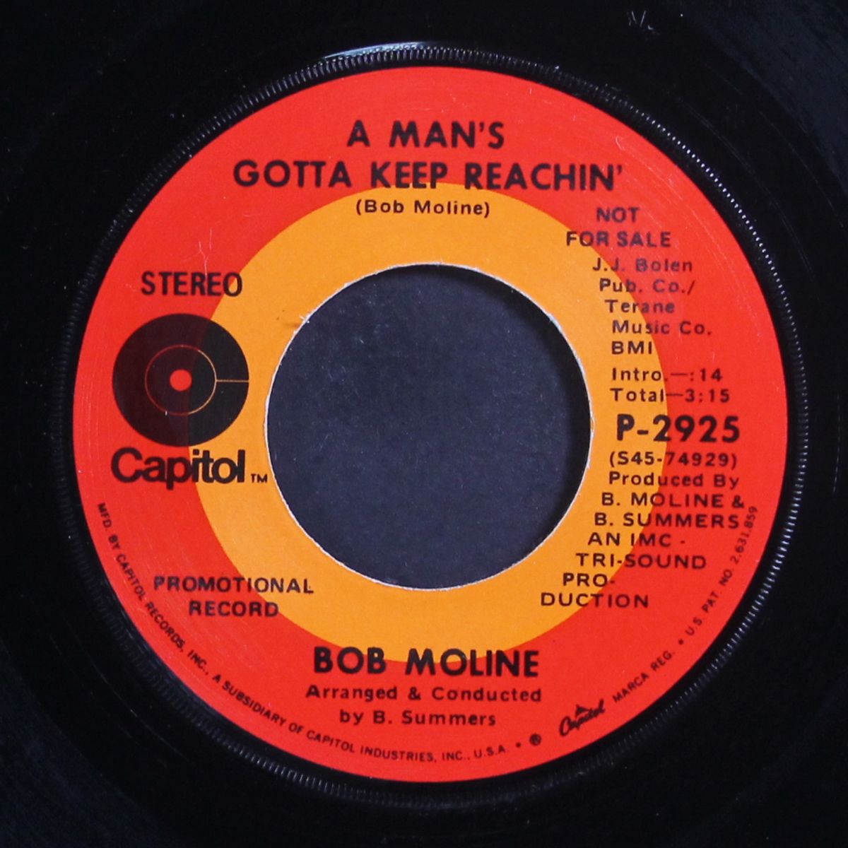a man's gotta keep reachin' / go by BOB MOLINE