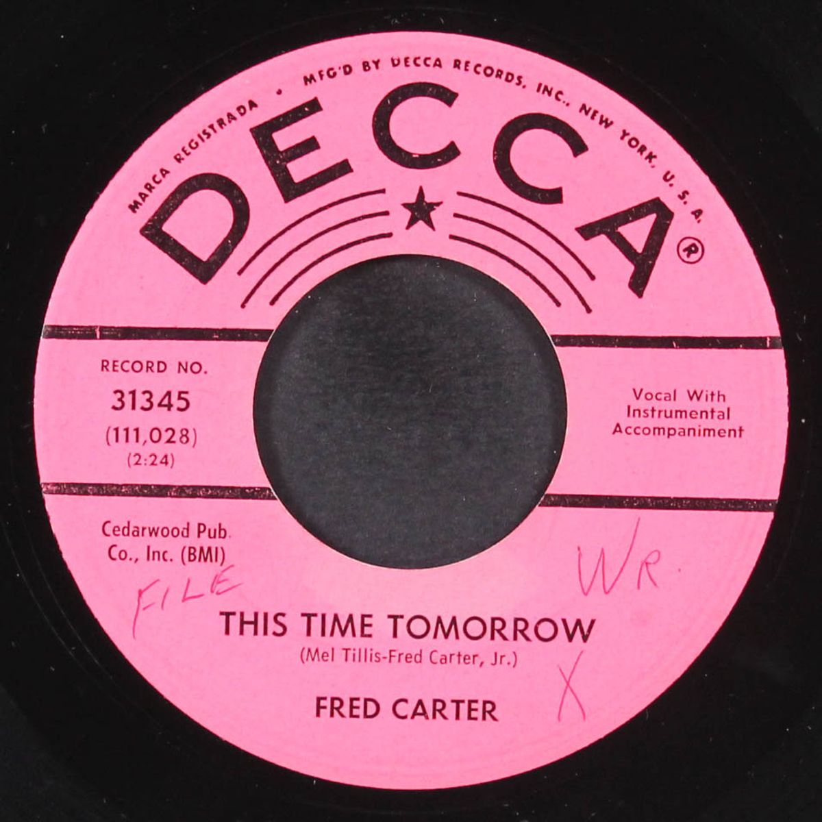i can't learn a thing about love / this time tomorrow by FRED CARTER