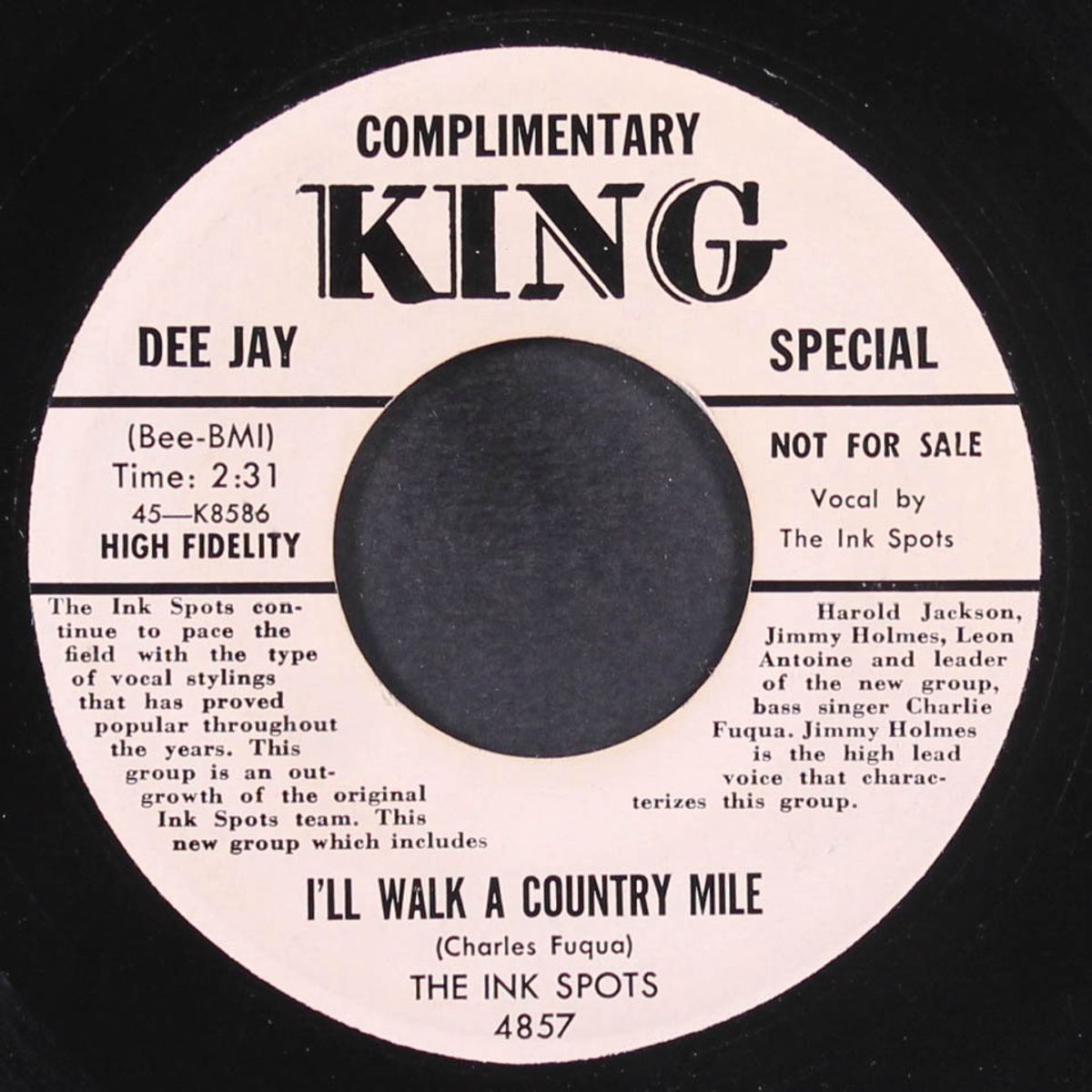i'll walk a country mile / command me by INK SPOTS