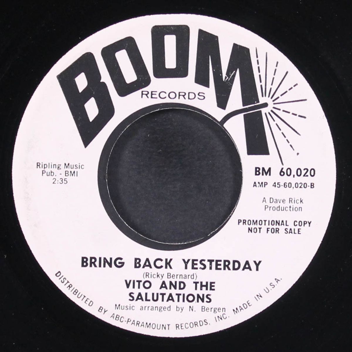 bring back yesterday / i want you to be my baby by VITO & SALUTATIONS