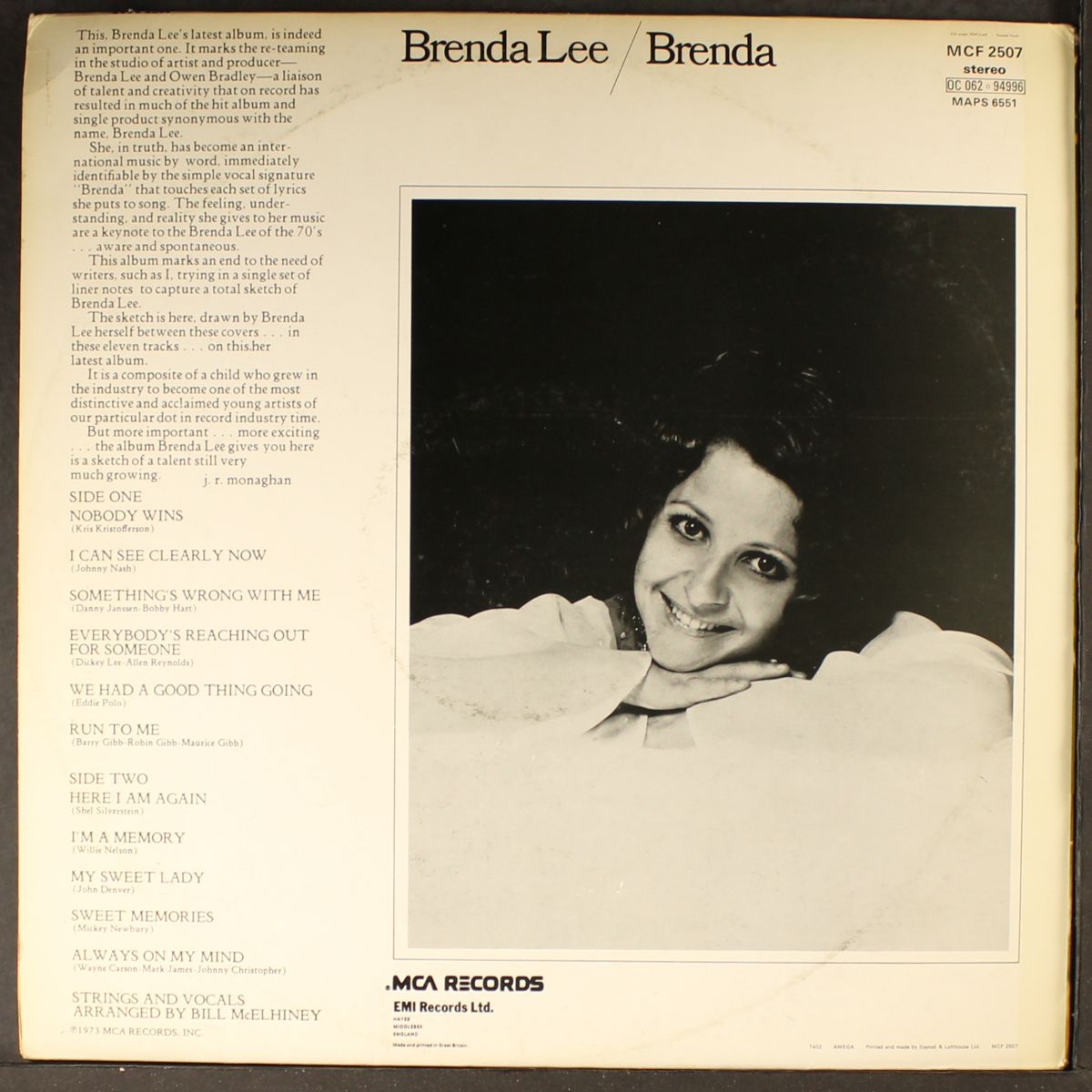 brenda by BRENDA LEE