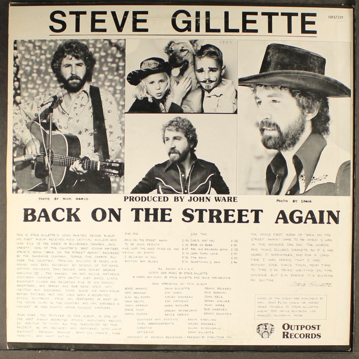 back on the street again by STEVE GILLETTE